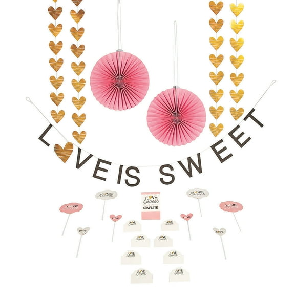 Love Is Sweet Treat Table Decor Kit - Party Decor - 24 Pieces