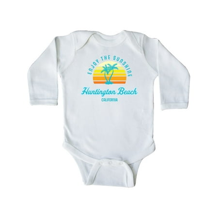 

Inktastic Summer Enjoy the Sunshine Huntington Beach California Blue Gift Baby Boy or Baby Girl Long Sleeve Bodysuit