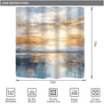 thumbnail image 5 of Abstract Shower Curtain for Bathroom Decor 72Wx72H Blue Gold Modern Aesthetic Minimalist Ocean Sea Sunset Oil Painting Simple Art Printed Fabric Polyester Waterproof 12 Pack Plastic Hooks, 5 of 6