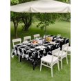 thumbnail image 3 of Outdoor Tablecloth with Umbrella Hole and Zipper, Halloween Rectangle Table Cloth 52x70 Inch Waterproof Tablecloth, Black White Plaid Horror Bat Spooky Halloween Picnic Table Cover for Patio Camping, 3 of 7
