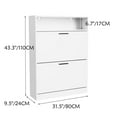 thumbnail image 6 of Bianlte Wooden Shoe Cabinet, Shoe Storage Cabinet Shoe Rack Organizer with 2 Flip Drawers for Living Room,Hallway,Bedroom,White, 6 of 7