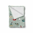 thumbnail image 2 of Lighthouse Soft Flannel Fleece Blanket, Seagulls Lighthouses Message Bottles Steamboats Sailboats Wavy Pattern Nautical, Cozy Plush for Indoor and Outdoor Use, 70" x 90", Multicolor, by Ambesonne, 2 of 6
