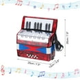 thumbnail image 2 of Acordeón de botón Uxcell de 17 teclas y 2 bajos Mini instrumento musical rojo, 2 of 6
