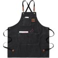 thumbnail image 1 of Cotton Chef Apron for Men Women Cross Back Canvas Work Apron,Kitchen Cooking Baking Bib Apron,BBQ Grilling Aprons, 1 of 7
