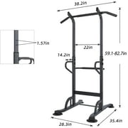 SOGES Power Tower Dip Station Pull Up Bar Multi-Function Strength Training Fitness Workout Station for Home Office Gym, Black, 330lbs