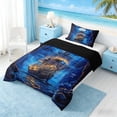 thumbnail image 2 of Manfei Magical Sailboat Canyon Ocean Twin Comforter Sets for Kids Boys and Girls, Nautical Fantasy Print Bedding Set, Black Reversible 2-Piece, 1 Comforter and 1 Pillowcase, 2 of 6