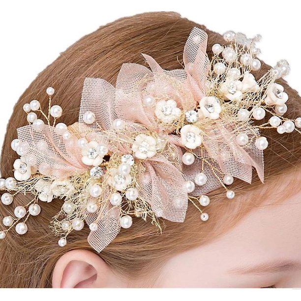 Liangnv Corona de flores para niñas, diadema hecha a mano, halo ajustable, corona floral, flor para el pelo, vid, accesorio de cumpleaños de princesa