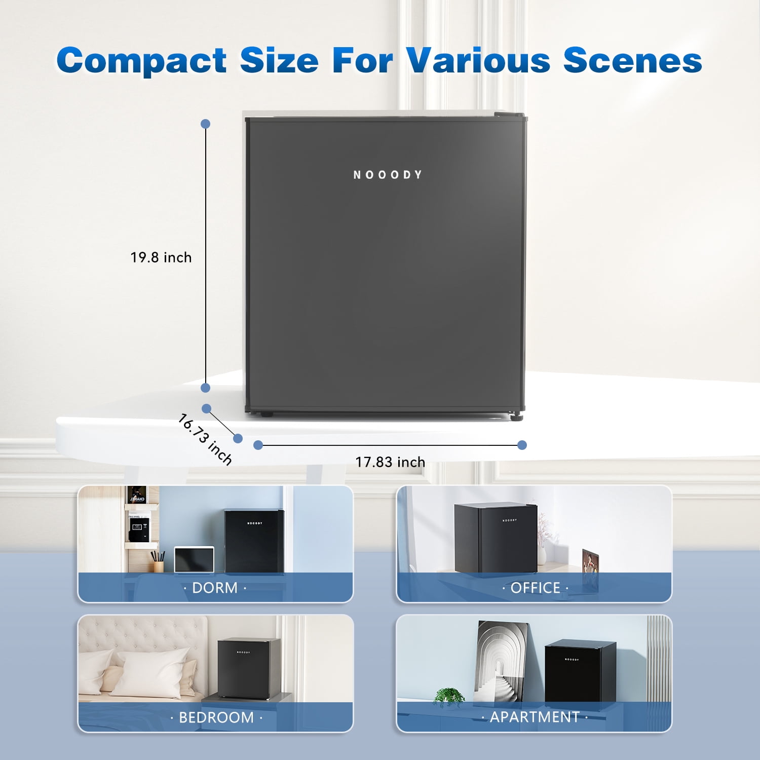 NOOODY 1.7 Cubic Feet Compact Refrigerator