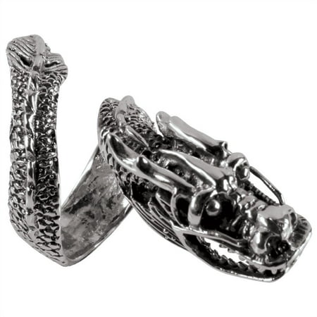 Wrap Around Dragon - Large Wrap Around Dragon Silver Ring