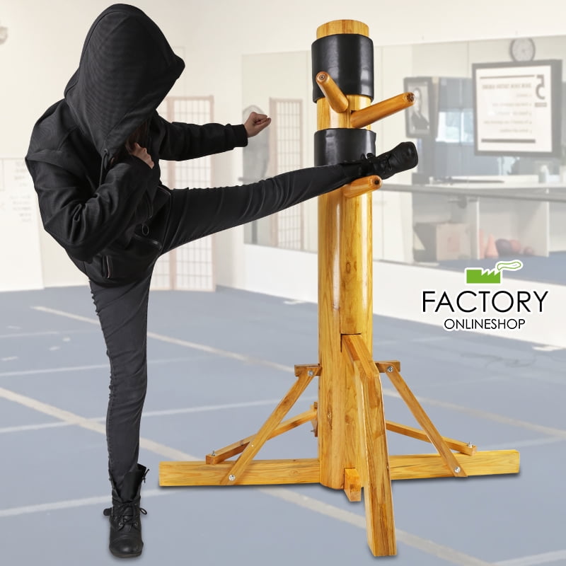 Brown Wing Chun Wood Martial Arts Training Target Base Dummy Ip Man