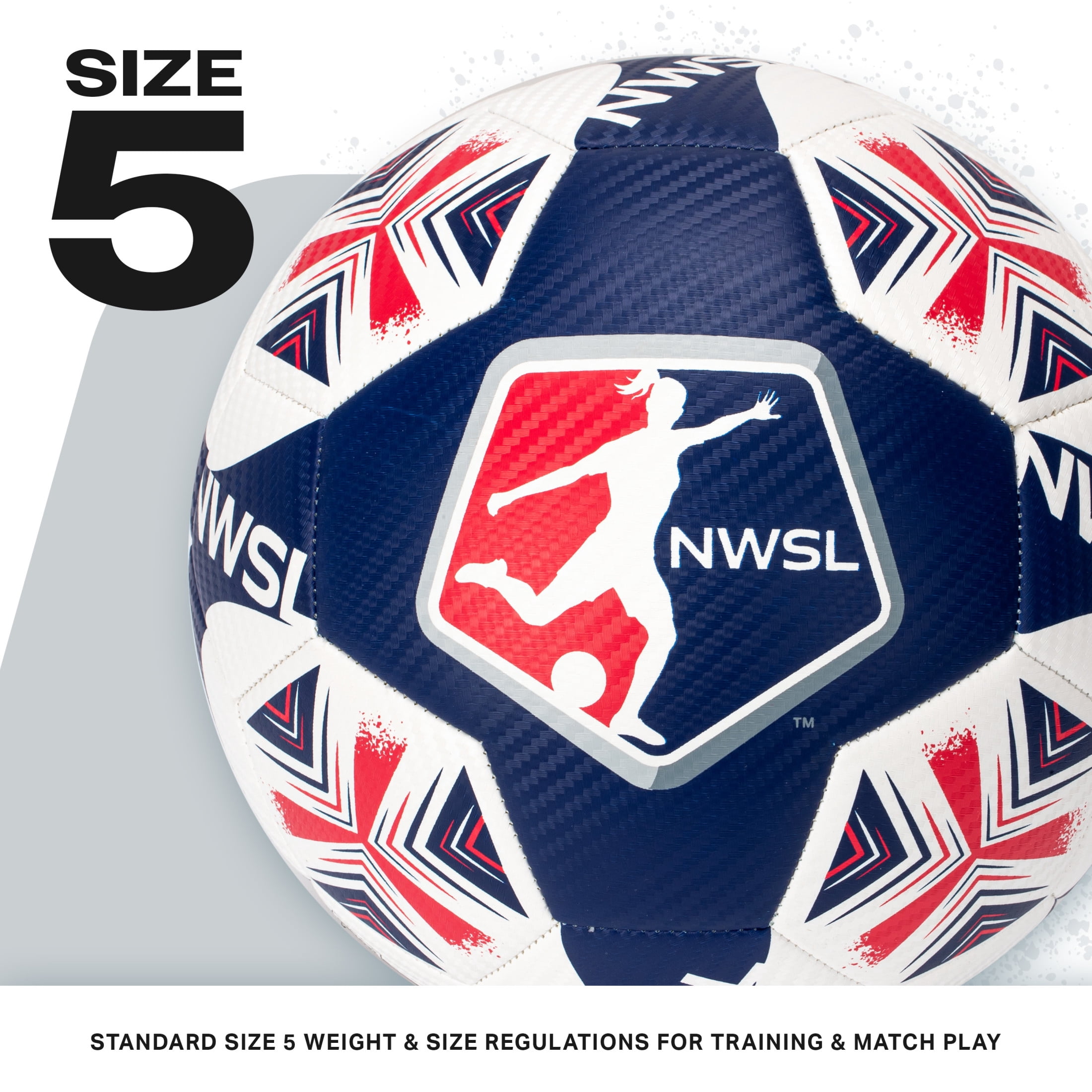 Franklin Sports NWSL Soccer Ball - Official Size 5 - Regulation Size + Weight Soccer Ball for Kids + Adults - Great for Boys + Girls - Air Pump Included