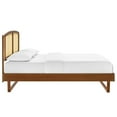 thumbnail image 3 of Modway Sierra Cane Rattan and Wood King Platform Bed with Angular Legs in Walnut, 3 of 7