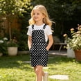 thumbnail image 6 of XAOFW Kids Girls Summer Dresses Sleeveless Polka Dot Printed Overalls Dress With Pocket Casual Suspender Dresses For Daily Wear Comfortable 8-9 Years, 6 of 7