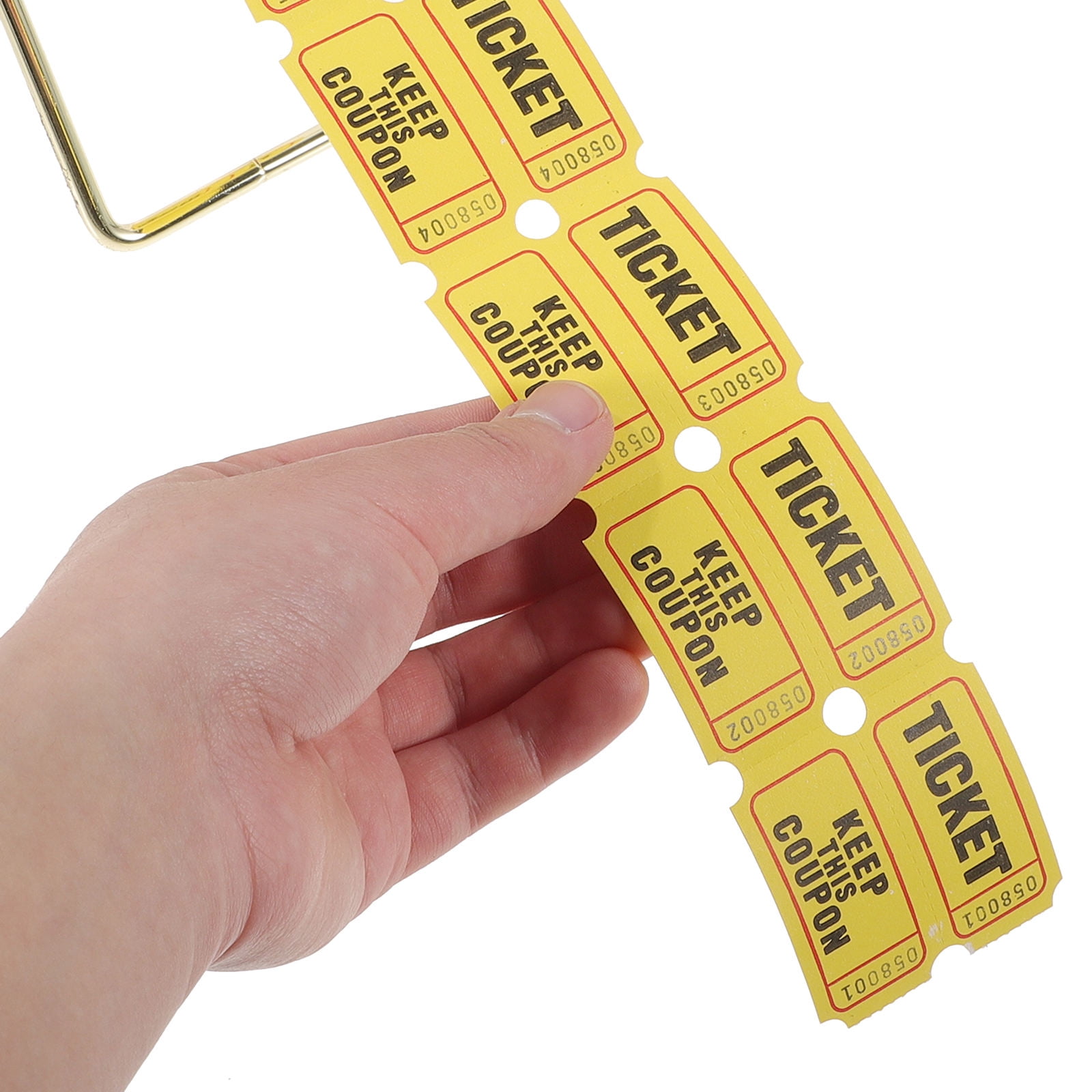 TABLZONE Raffle Ticket Dispenser and Holder Kit with Yellow Roll Tickets for Office Parties, Concerts, Auctions, and Events