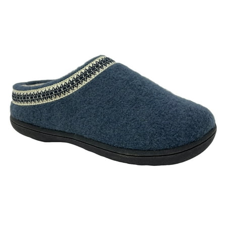 

Clarks Womens Wool Felt Clog Slippers Indoor Outdoor Faux Fur Lined (7M US Teal Blue)
