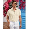thumbnail image 3 of COOFANDY Men's Casual Button Down Shirts Short Sleeve Summer Beach Vacation Untucked Dress Shirts with Pocket, 3 of 6