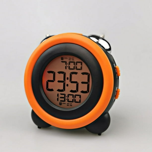Despertador súper ruidoso para adultos que duermen profundamente, reloj despertador retro silencioso de cuarzo con doble campana y luz de fondo, esfera luminosa, para dormitorio y mesita de noche