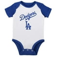 thumbnail image 2 of Infant White/Heather Gray Los Angeles Dodgers Two-Pack Little Slugger Bodysuit Set, 2 of 3