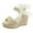Beige-D, variant on Womens Open Toe Espadrilles Dressy Platform Sandals Slip on Elastic Ankle Strap Wedges Sandals 39 Black