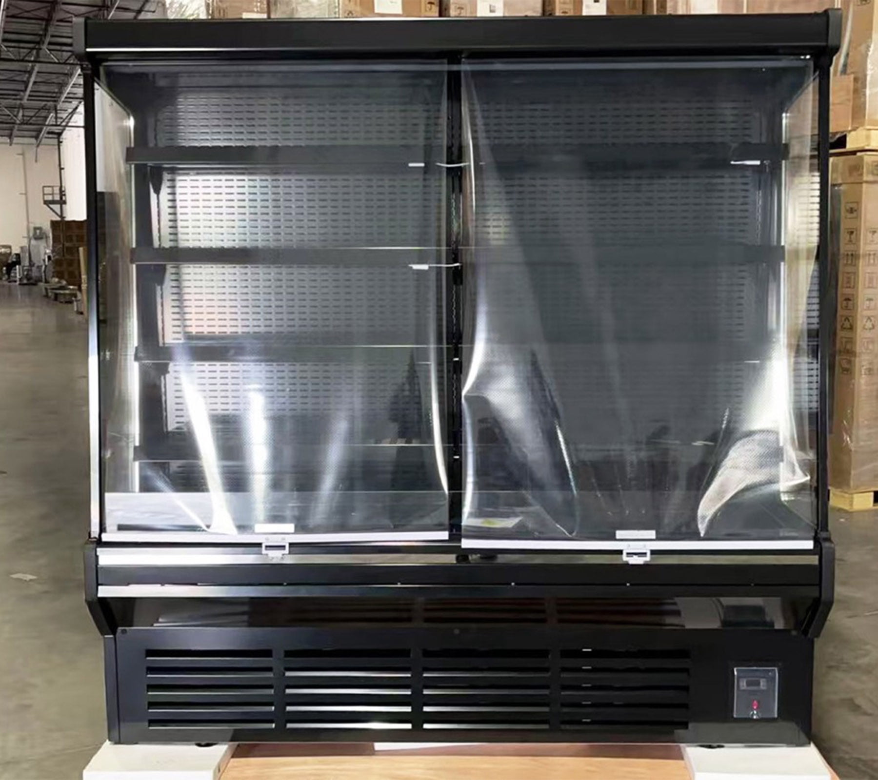 76" 24 cu. ft Open Air Display Case Refrigerator, Commercial Grab & Go Refrigerated Merchandiser 220V