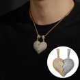 thumbnail image 3 of Collar con colgante de corazón de amor para parejas de hip hop 54x41mm, 3 of 7