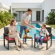 thumbnail image 4 of Elegante conjunto de bar para patio de ratán PE negro - Muebles exteriores resistentes - Mesa de vidrio templado - Ideal para jardín y terraza - Incluye cojines rojos - Color: Ratán negro + cojín rojo, 4 of 8