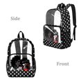 thumbnail image 2 of ZIATUBLES Clear Backpack Heavy Duty, Polka Dot Sisters Print Fabric & PVC Transparent Bag, Large Capacity See Through Backpack for School College Work Travel Security, 2 of 7