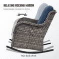 thumbnail image 3 of Giantfurnni Wicker Patio Rocking Chairs Set of 2,High Back Rocking Chair with Cushions, Patio Rocker Chair Set for Porch,Blacony,Yard, 3 of 9