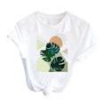 thumbnail image 4 of Blusa informal de manga corta con cuello redondo y estampado de verano a la moda para mujer Pompotops hkajfhjk468278, 4 of 6