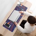 thumbnail image 3 of Blue Orange LinesLine Theme&nbsp;mouse Padswaterproofno Slip&nbsp;for Office Home Work GamingmousematRubber Base Mousepad with Stitched Edges 31.5x11.8inches, 3 of 7