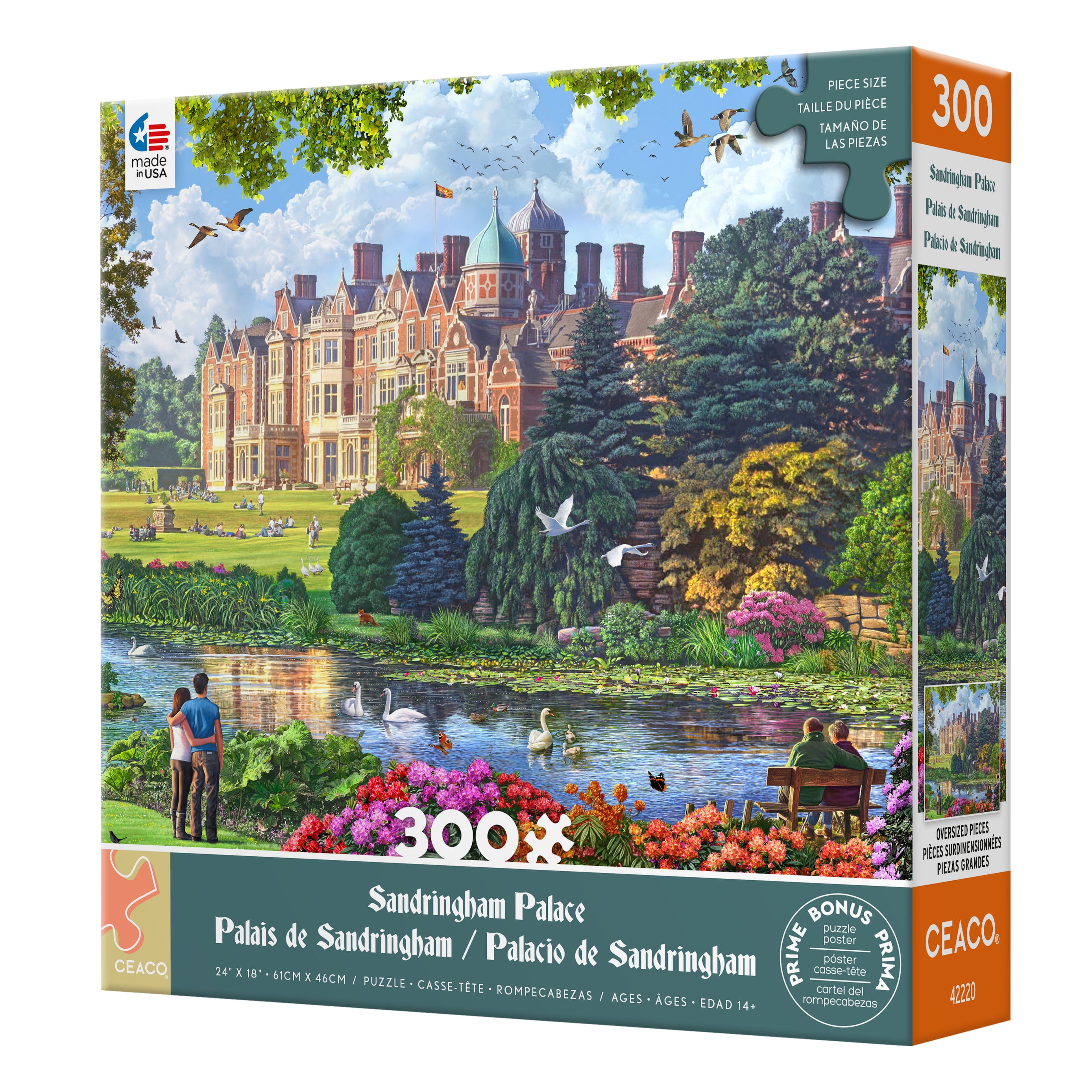 Ceaco Steve Crisp Sandringham Palace 300-Piece Interlocking Jigsaw Puzzle for Children Ages 14+