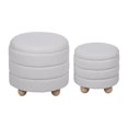 thumbnail image 2 of Nola Home Boucle Upholstered Teddy Tufted Storage Ottoman 2 piece set, White, 2 of 3