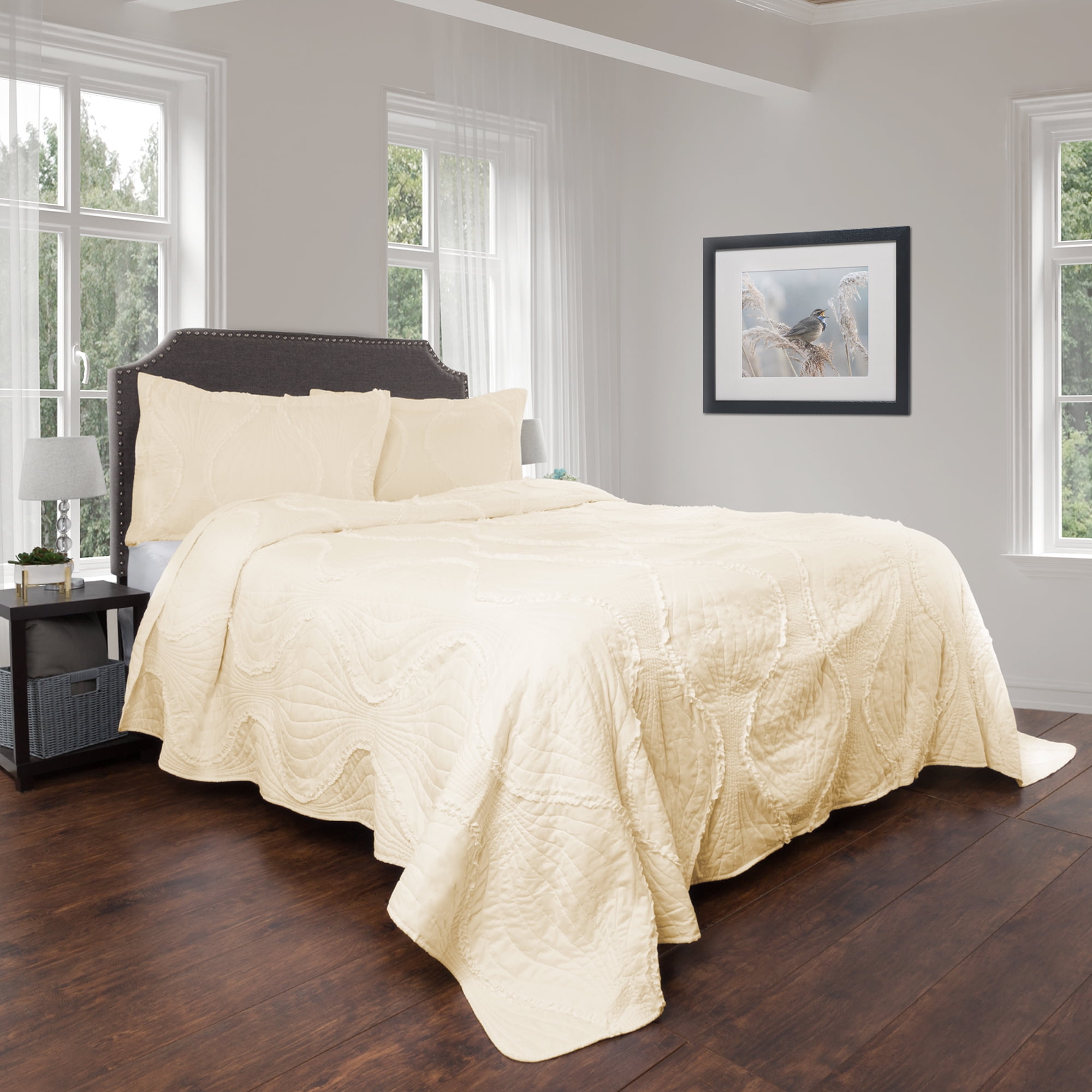 Quilt and Sham Set Hypoallergenic 2 Piece Oversized Twin Quilt Bed Set