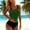 Army Green, variant on Two Piece Tankini Swimsuit for Women High Waisted Tummy Control Bathing Suit Double Up Tankini Set