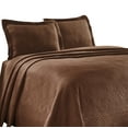 thumbnail image 2 of Geometric Fret Cotton Jacquard Matelasse Scalloped Bedspread Set, Queen, Cappuccino by Blue Nile Mills, 2 of 6