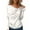 White, variant on Lenpel Satin Blouses for Women Trendy Long Sleeve Crew Neck Ruched Curved Hem Dressy T Shirts Business Casual Tops(Pink,X-Large)