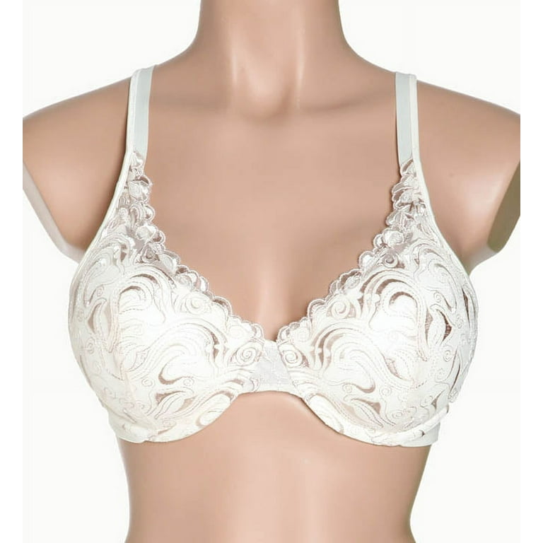Playtex Bra Women White Lace Embroidered Underwire Love My Curves  Side-Smoothing