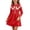 Red, variant on Antinious Girls Long Sleeve Round Neck Solid Knit Beaded Holiday Princess Dress