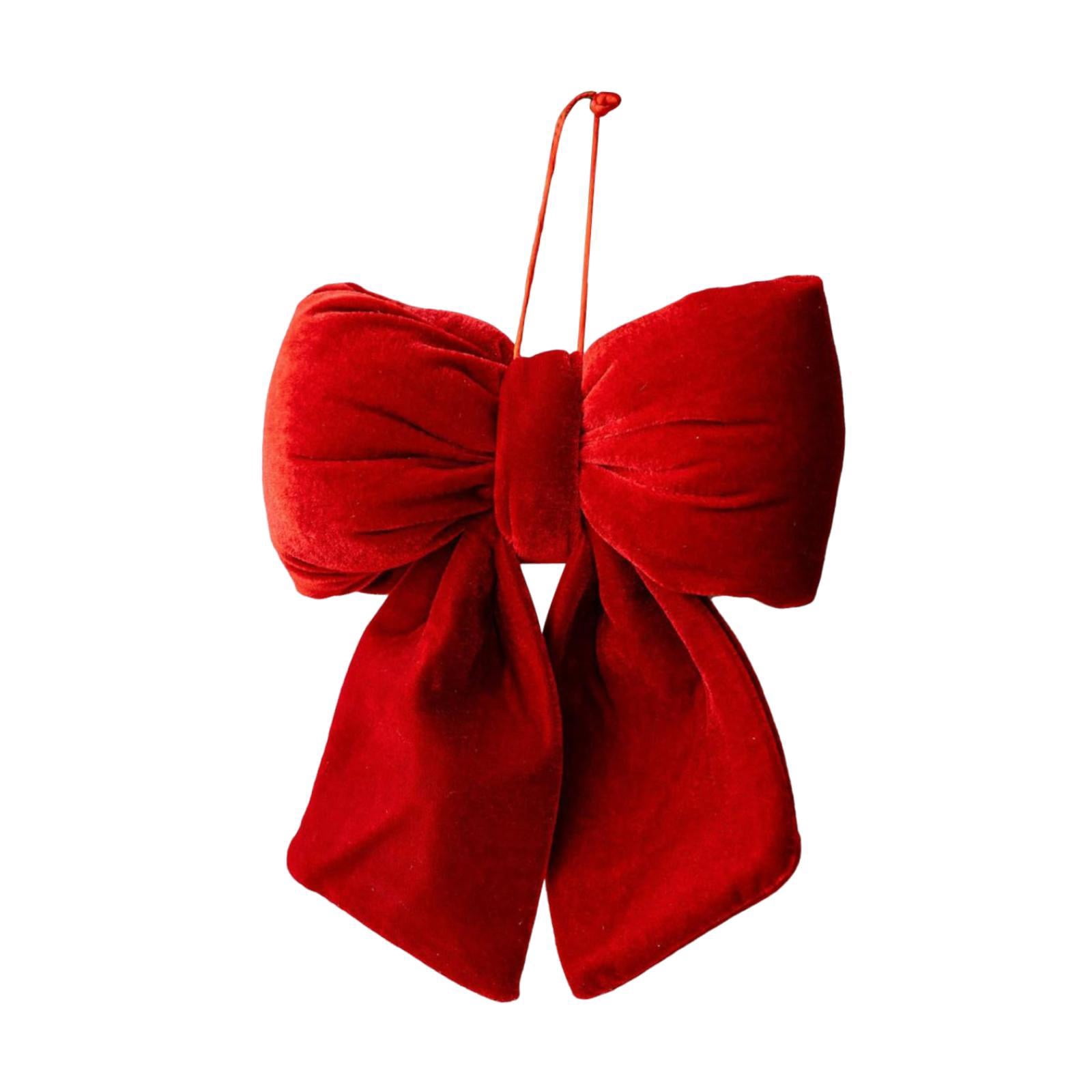 Dualoai Christmas Bow Soft Rustic Christmas Tree Decoration for Wedding Garland Door L