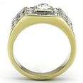 thumbnail image 3 of Two-Tone IP Gold (Ion Plating) Stainless Steel Ring with Top Grade Crystal in Clear for Women Clear Stone Color Style TK762 Size 12, 3 of 4