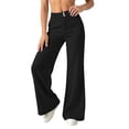 thumbnail image 6 of YanHoo Dress Pants for Women Elastic Waist Loose Wide Leg Pant Casual Work Business Trousers with Pockets, 6 of 8
