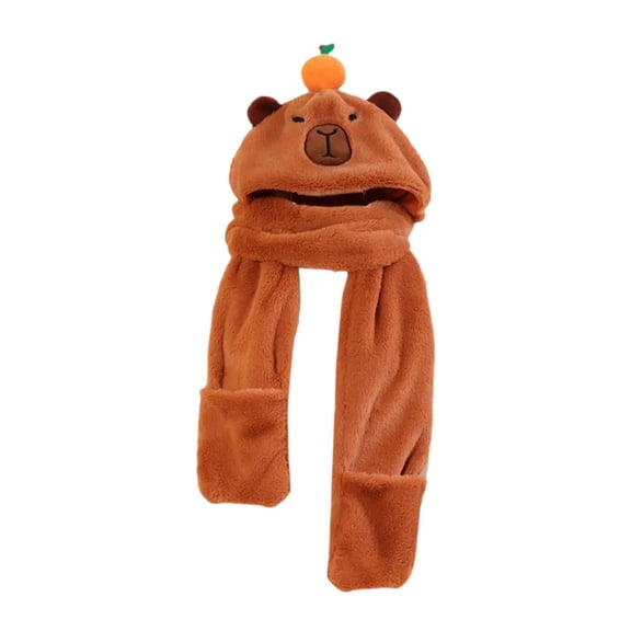 Milageto Capybara Hat and Scarf with Gloves for Women Girls Holiday Stage Performance