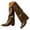 Khaki, variant on Women's Chunky Knee High Boots Fold Over Dressy Pull on Tall Boot Wide Calf Western Cowboy Boots
