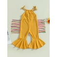 thumbnail image 4 of Bagilaanoe Toddler Baby Girl Jumpsuit Sleeveless Tassel Romper Overalls 12M 18M 24M 3T 4T 5T Kids Long Flare Pants Summer Outfits, 4 of 9