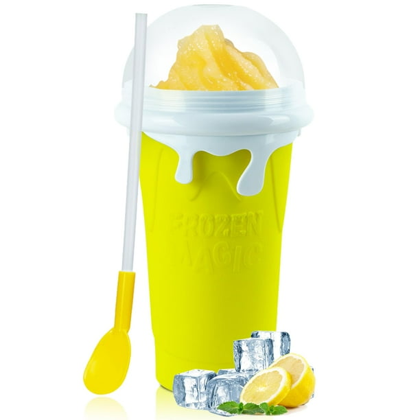 Taza para hacer granizados, taza grande para hacer granizados de 500 ml, taza para hacer granizados de silicona de doble capa, taza para hacer granizados mágica de congelación rápida, taza para hacer
