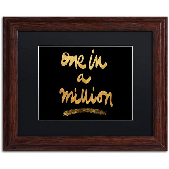 Trademark Fine Art "Million On Black" Canvas Art by Lisa Powell Braun, Black Matte, Wood Frame