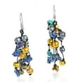 thumbnail image 1 of Golden Melody Lapis-Turquoise .925 Silver Pearl Earrings, 1 of 5