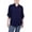 Navy, variant on NY Collection Womens Petites Sheer Solid Button-Down Top