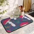 thumbnail image 3 of Botanical Beauty 19.5x12in Dish Drying Mat, Mushroom Fern Leaves & Berry Design Super Absorbent Reversible Diatom Mud Kitchen Counter, 3 of 7