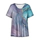 thumbnail image 4 of Blusas de Manga Corta para las Mujeres, Casual V-Cuello Impreso Suéter Plegado Blusa Hecha de Poliéster Cómodo para Primavera Otoño, Blusas para las Mujeres Casual, 4 of 4